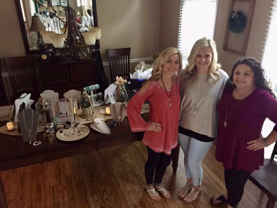 “First home jewelry party display with jewelry setup”